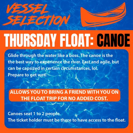 Thursday Float Canoe 2026
